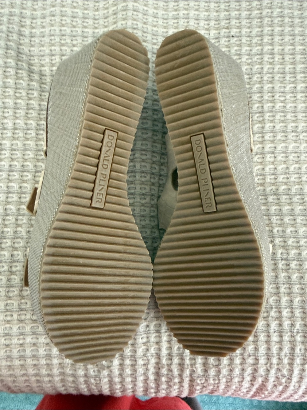 Donald J. Pliner Iris Snake-Embossed Cream Wedge Sandals - Picture 4 of 6